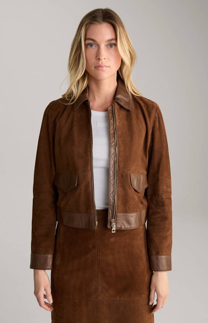 Joop Velours-Lederjacke in Braun