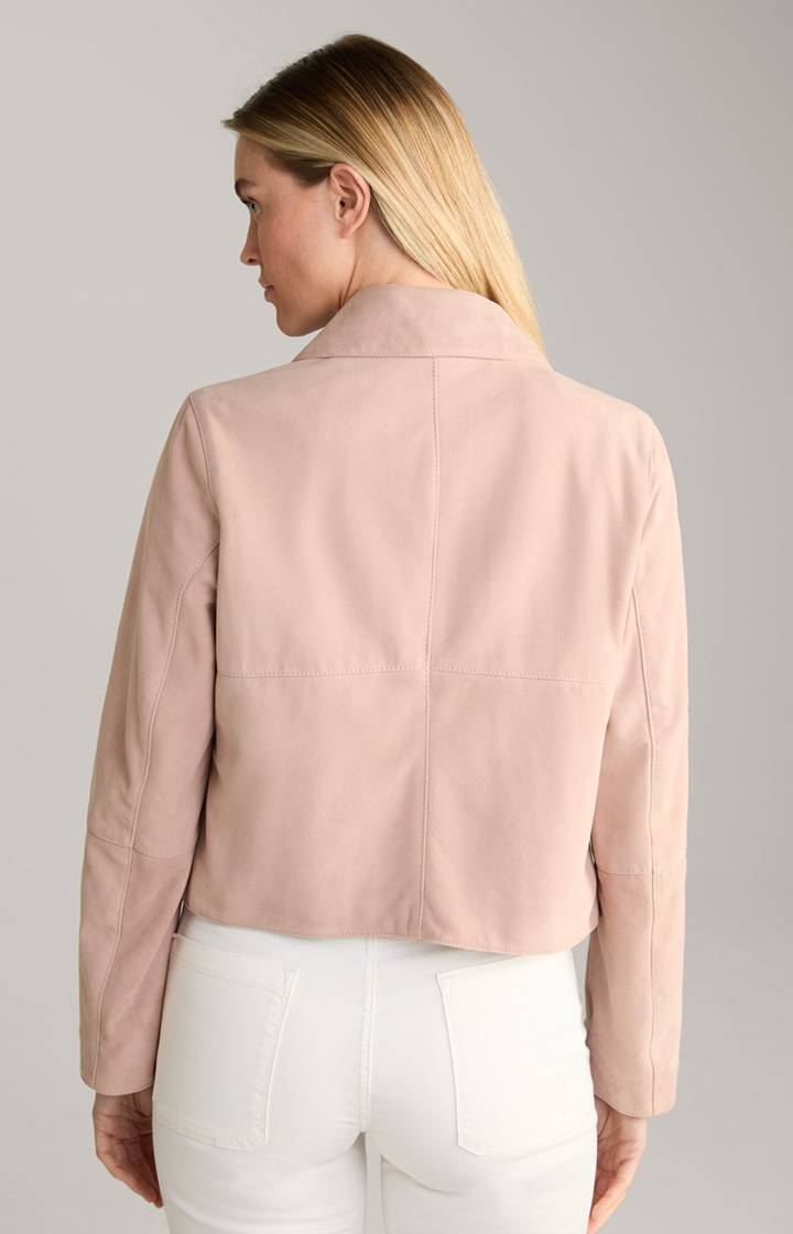 Joop Velours-Lederjacke In Rosé