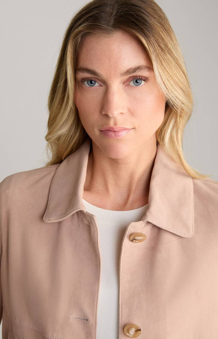 Joop Velours-Lederjacke In Rosé