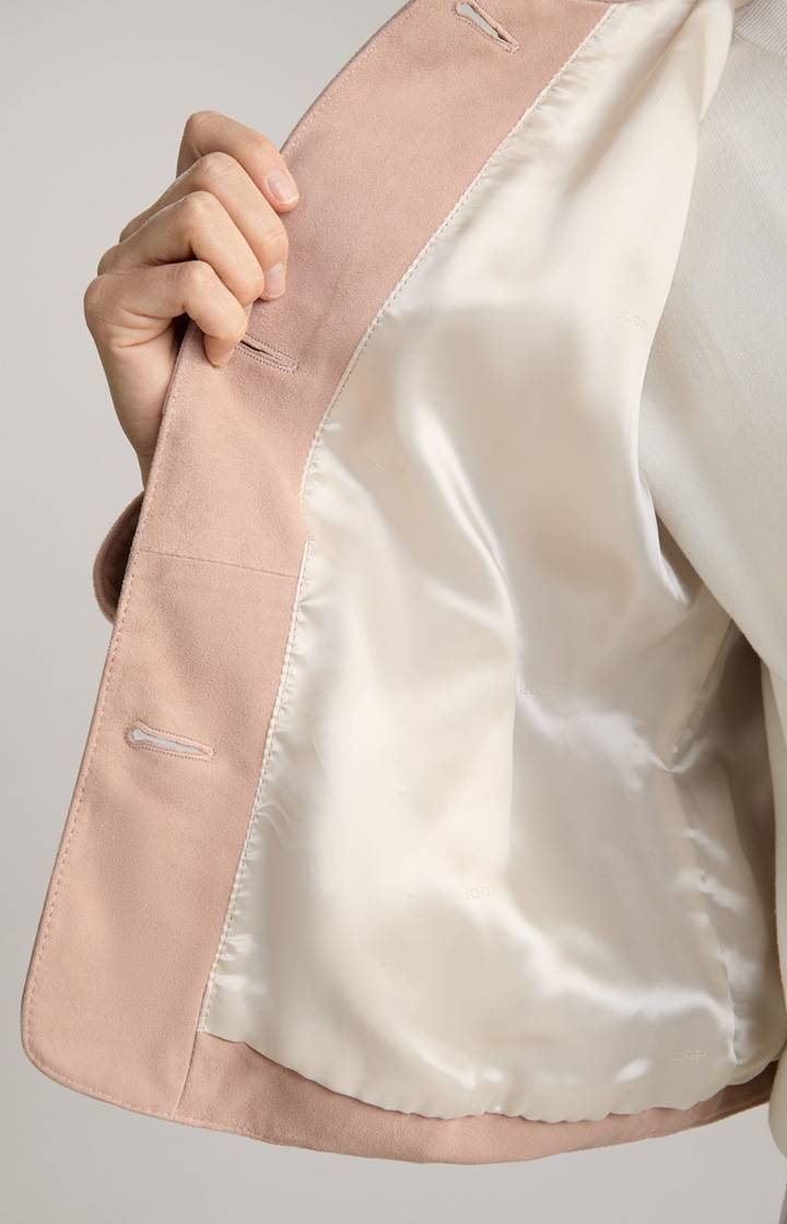 Joop Velours-Lederjacke In Rosé