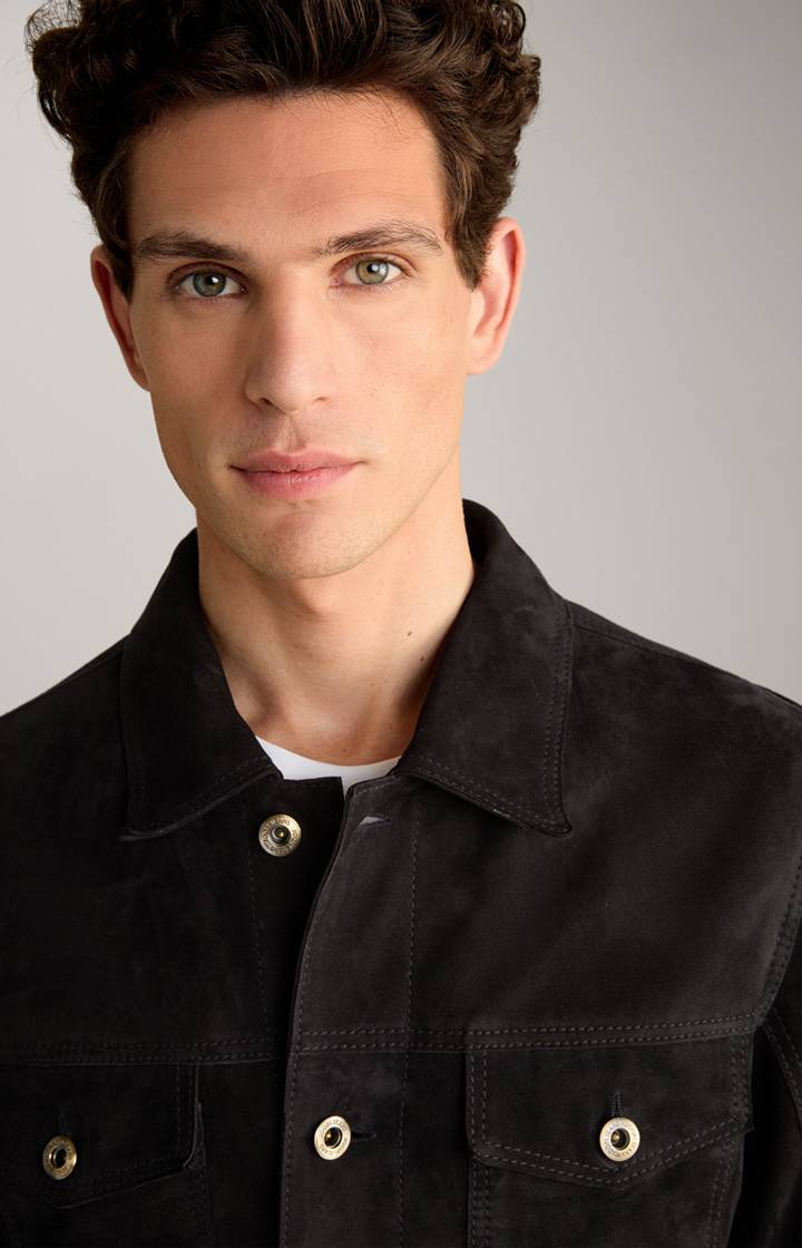 Joop Velours-Lederjacke Jean In Navy