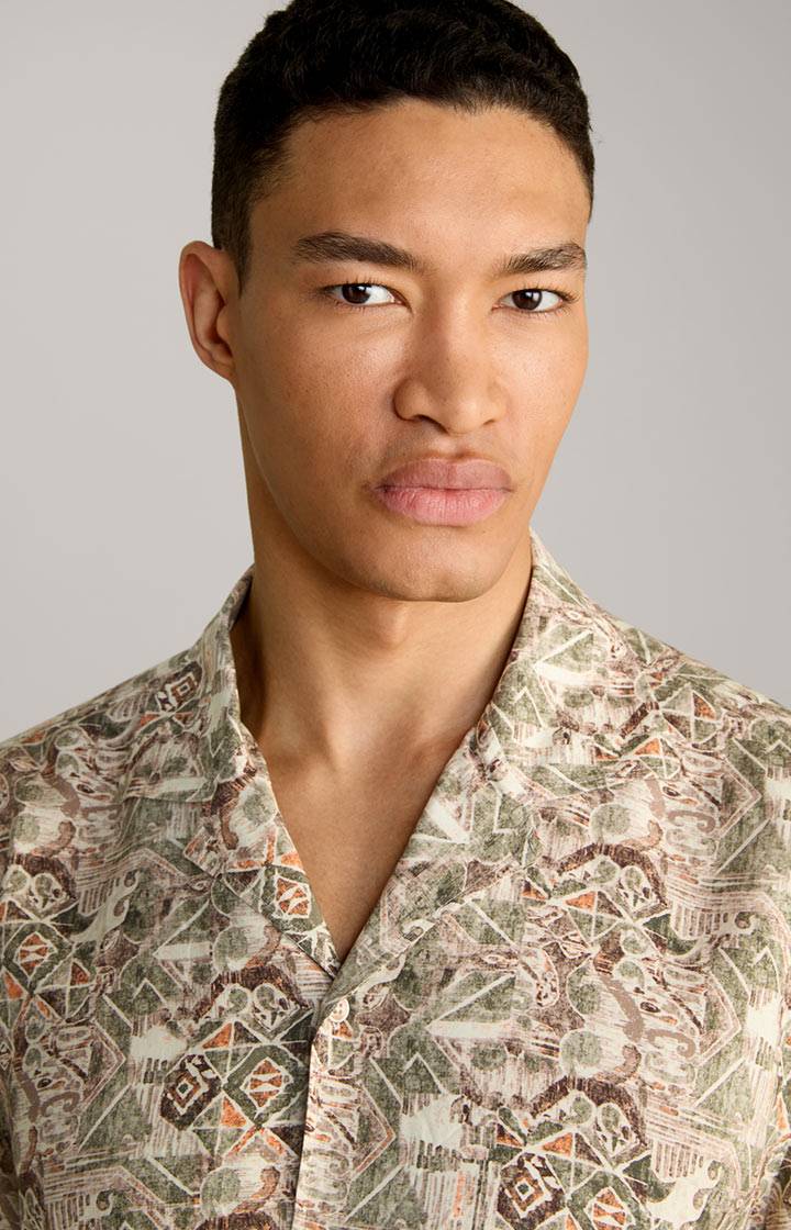 Joop Viskose-Hemd Hanes In Beige Gemustert