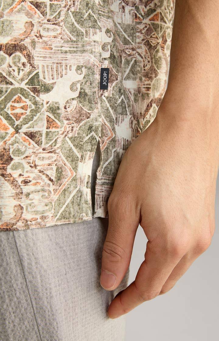 Joop Viskose-Hemd Hanes In Beige Gemustert