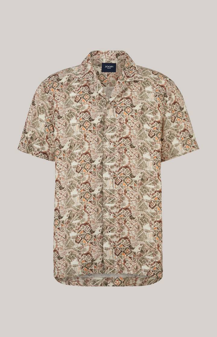 Joop Viskose-Hemd Hanes In Beige Gemustert