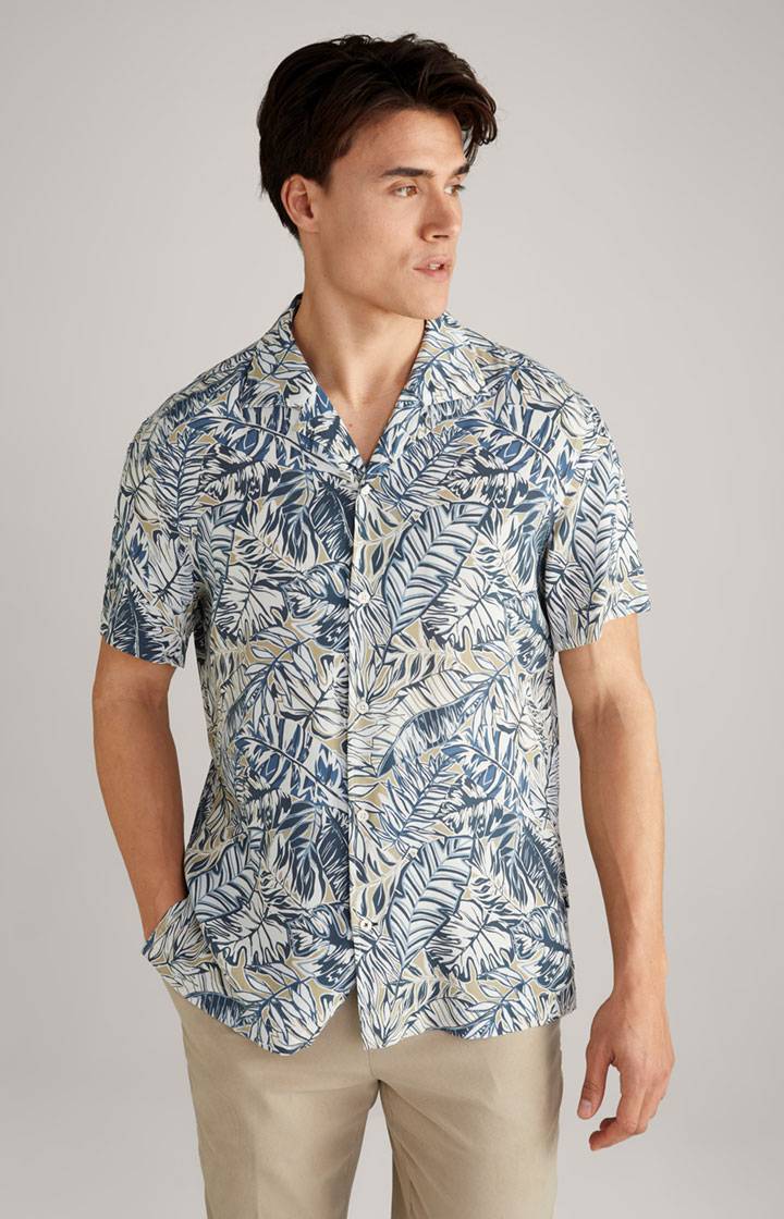 Joop Viskose-Hemd Hanes in Weiß/Blau/Beige