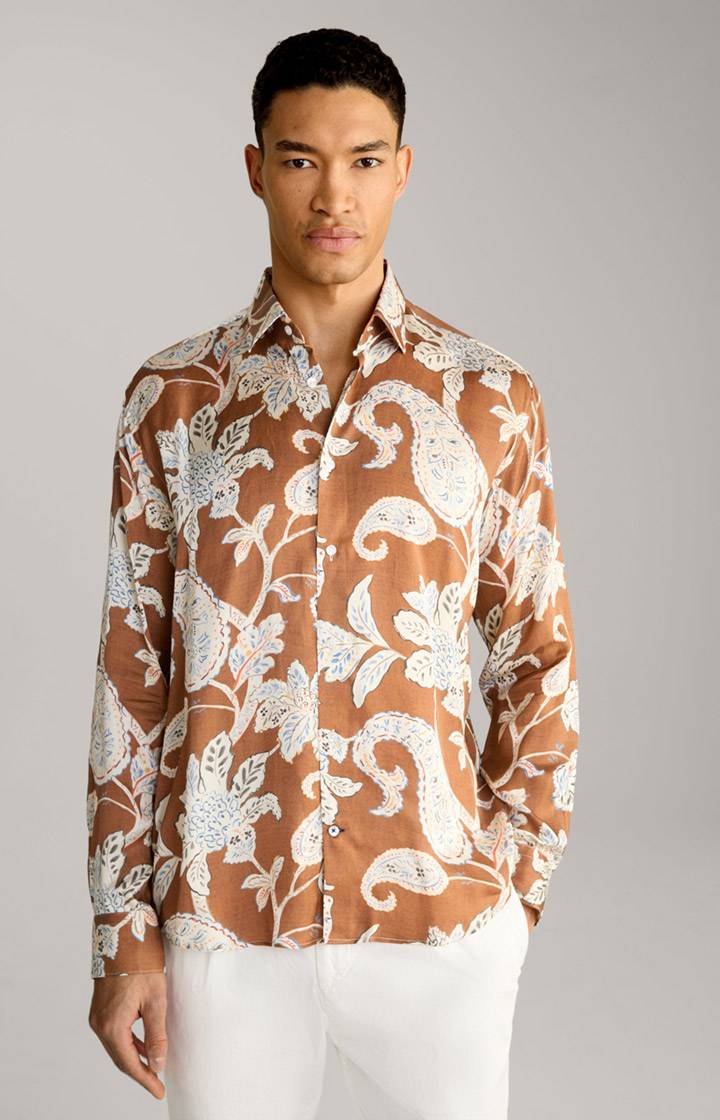 Joop Viskose-Hemd Matty in Kupfer/Ecru