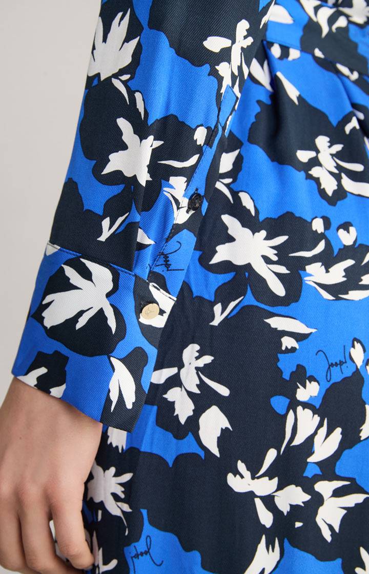 Joop Viskose-Kleid In Blau/Weiß Gemustert