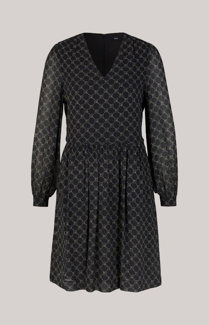 Joop Viskose-Kleid In Schwarz/Grau Gemustert