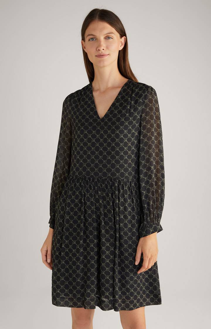 Joop Viskose-Kleid in Schwarz/Grau gemustert