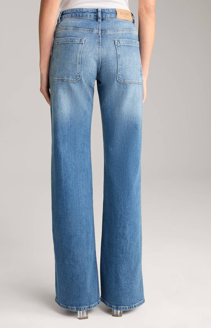 Joop Wide Leg Jeans In Blue Washed