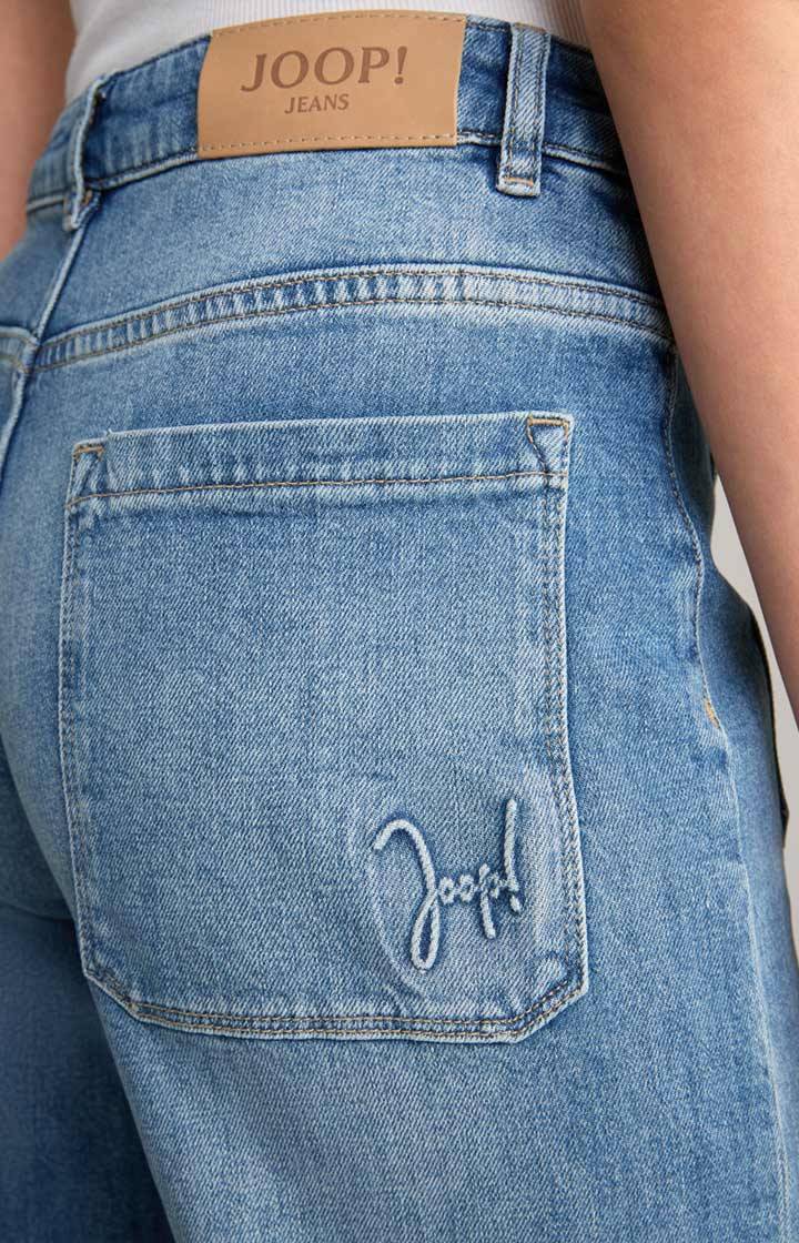 Joop Wide Leg Jeans In Blue Washed