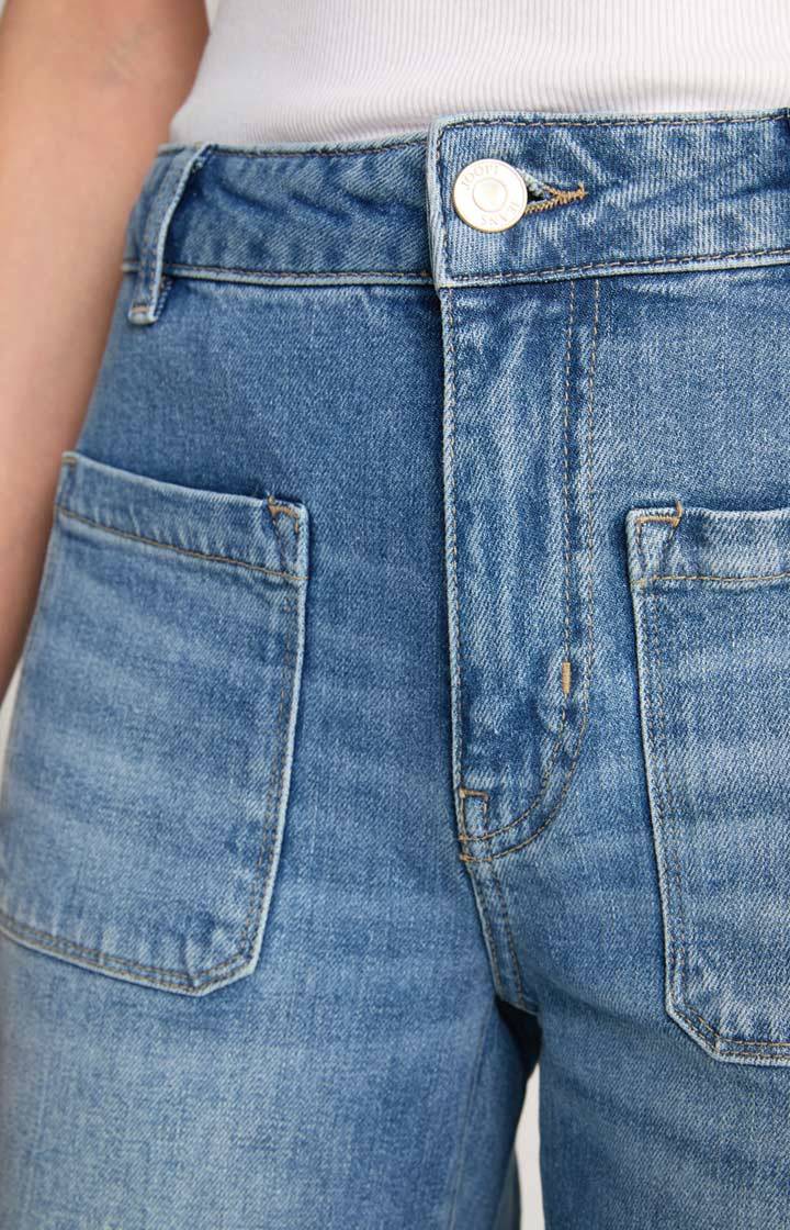 Joop Wide Leg Jeans In Blue Washed