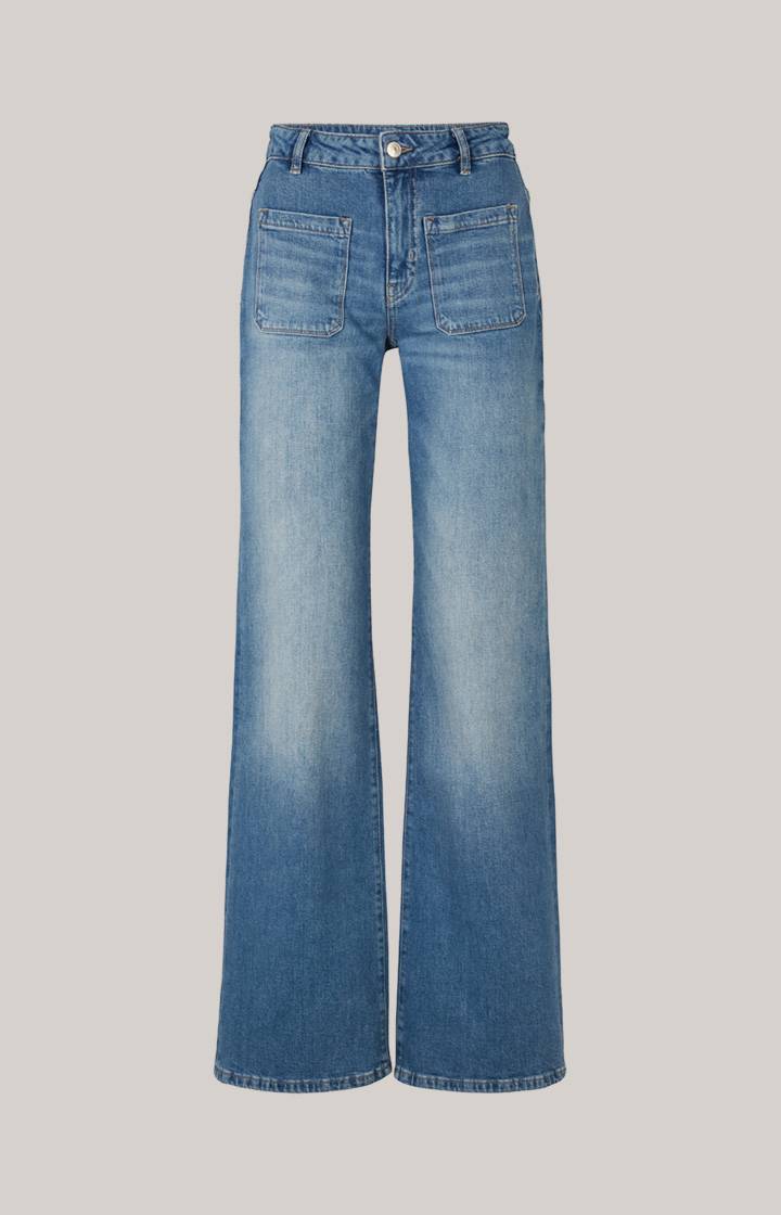Joop Wide Leg Jeans In Blue Washed