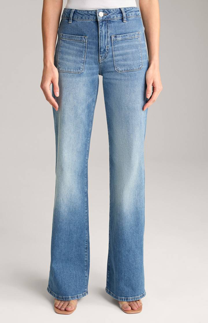 Joop Wide Leg Jeans in Blue Washed