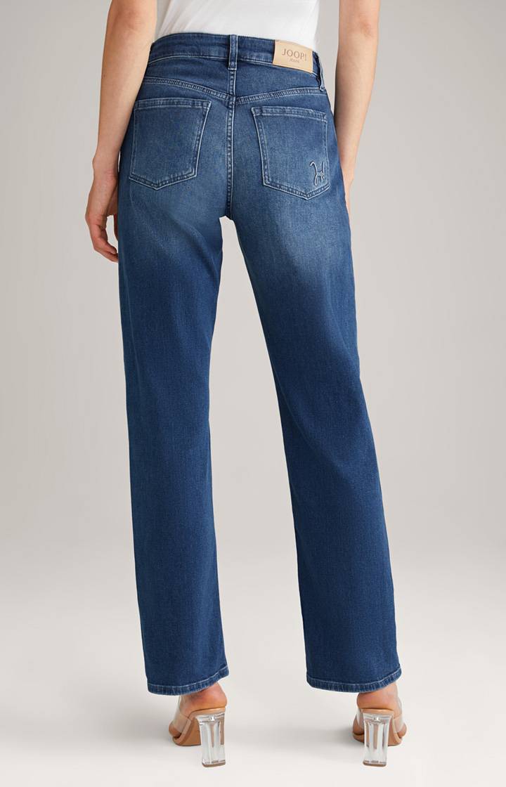 Joop Wide Leg Jeans In Dark Denim Blue Washed