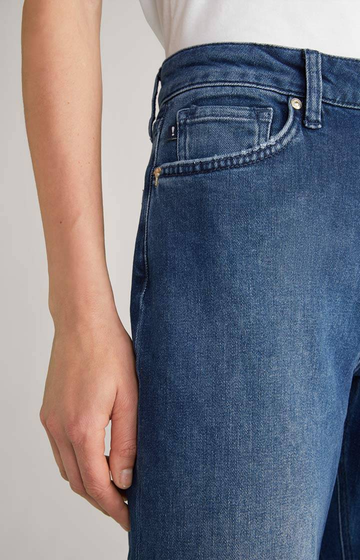 Joop Wide Leg Jeans In Dark Denim Blue Washed