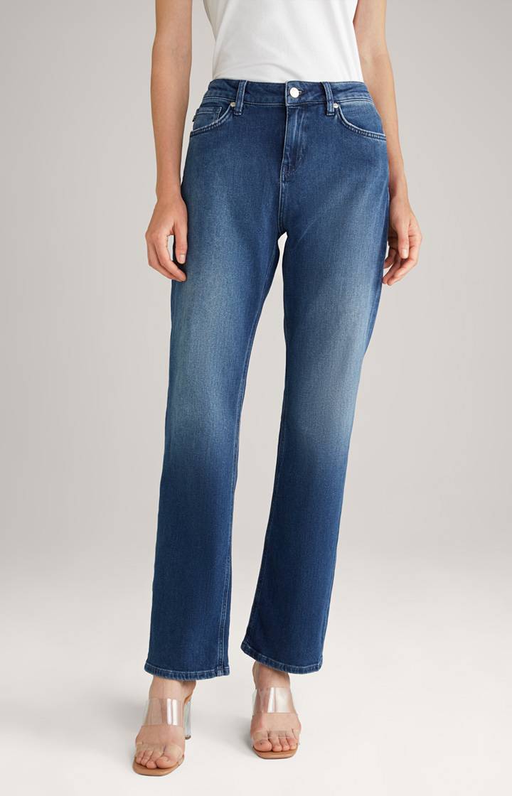 Joop Wide Leg Jeans in Dark Denim Blue Washed
