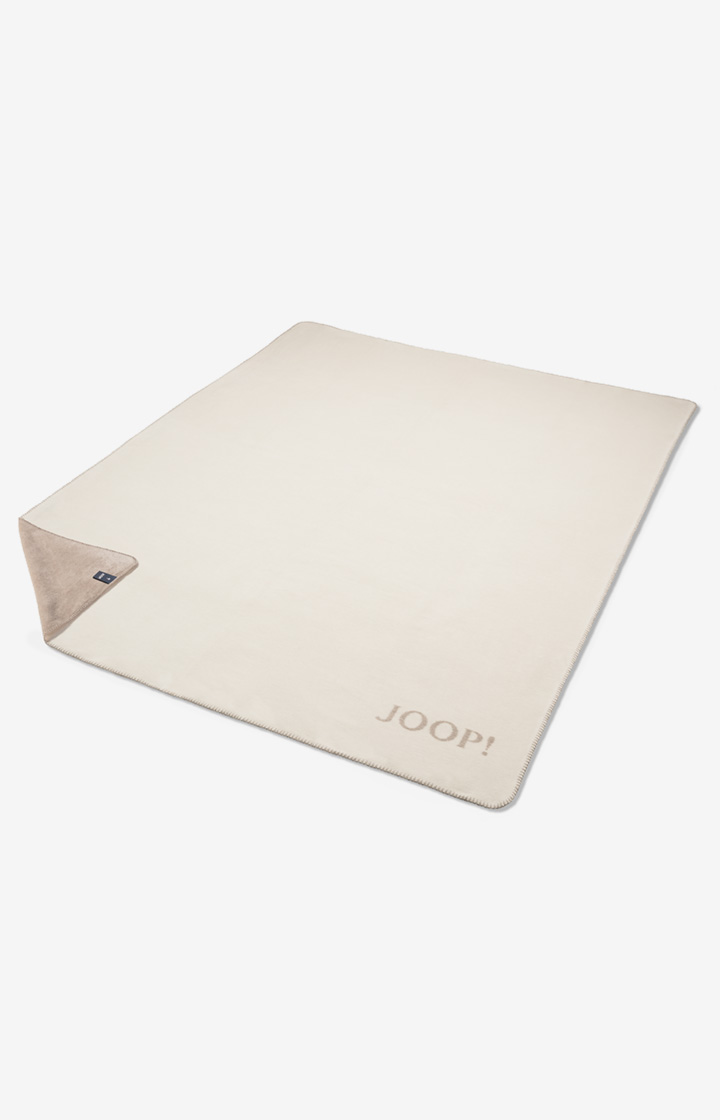 Joop Wohndecke Uni-Doubleface In Ecru-Feder