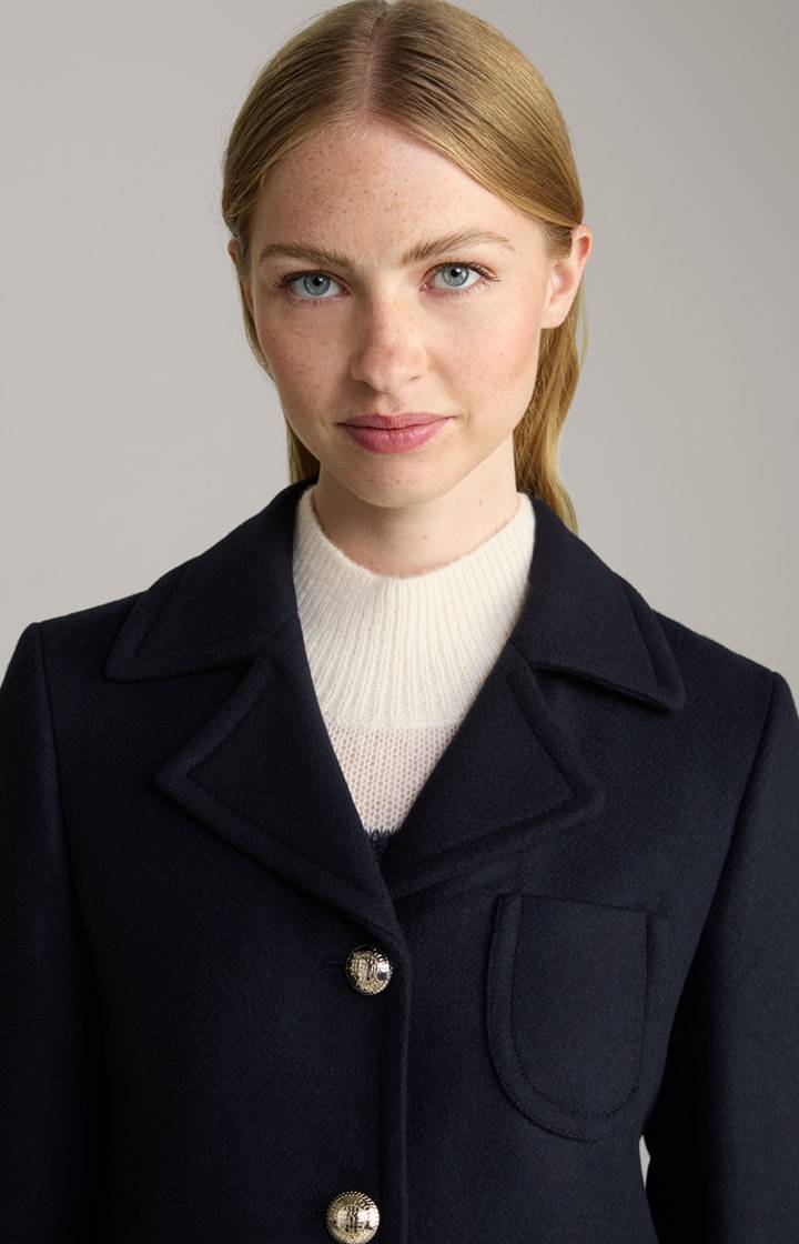 Joop Wollmix-Mantel In Navy