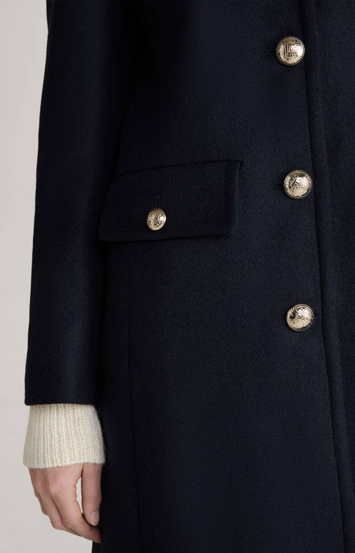 Joop Wollmix-Mantel In Navy
