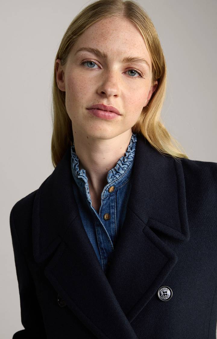 Joop Wollmix-Mantel In Navy
