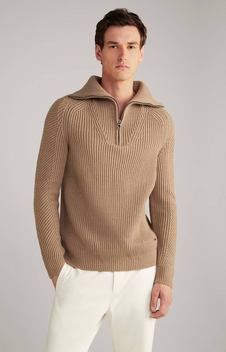 Joop Wool-Mix-Pullover Brunor in Hellbraun