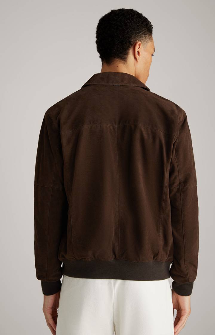 Joop Ziegenvelours-Lederjacke Laup In Dunkelbraun