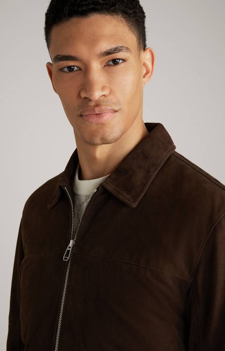 Joop Ziegenvelours-Lederjacke Laup In Dunkelbraun