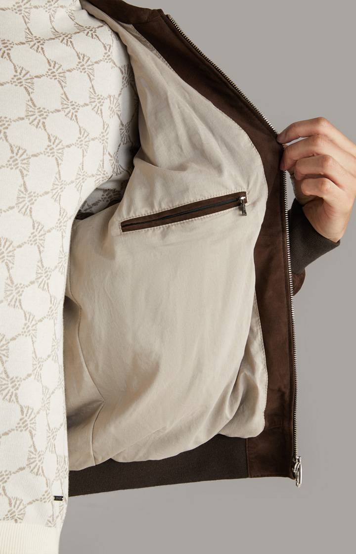 Joop Ziegenvelours-Lederjacke Laup In Dunkelbraun