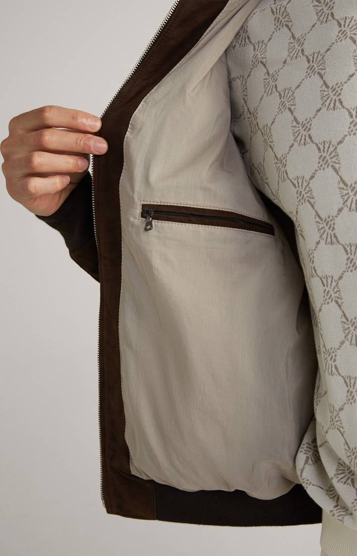 Joop Ziegenvelours-Lederjacke Laup In Dunkelbraun