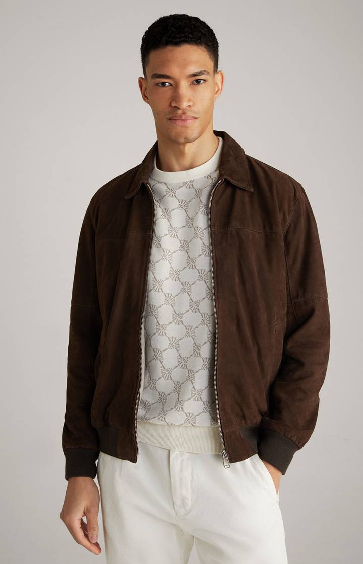 Joop Ziegenvelours-Lederjacke Laup in Dunkelbraun