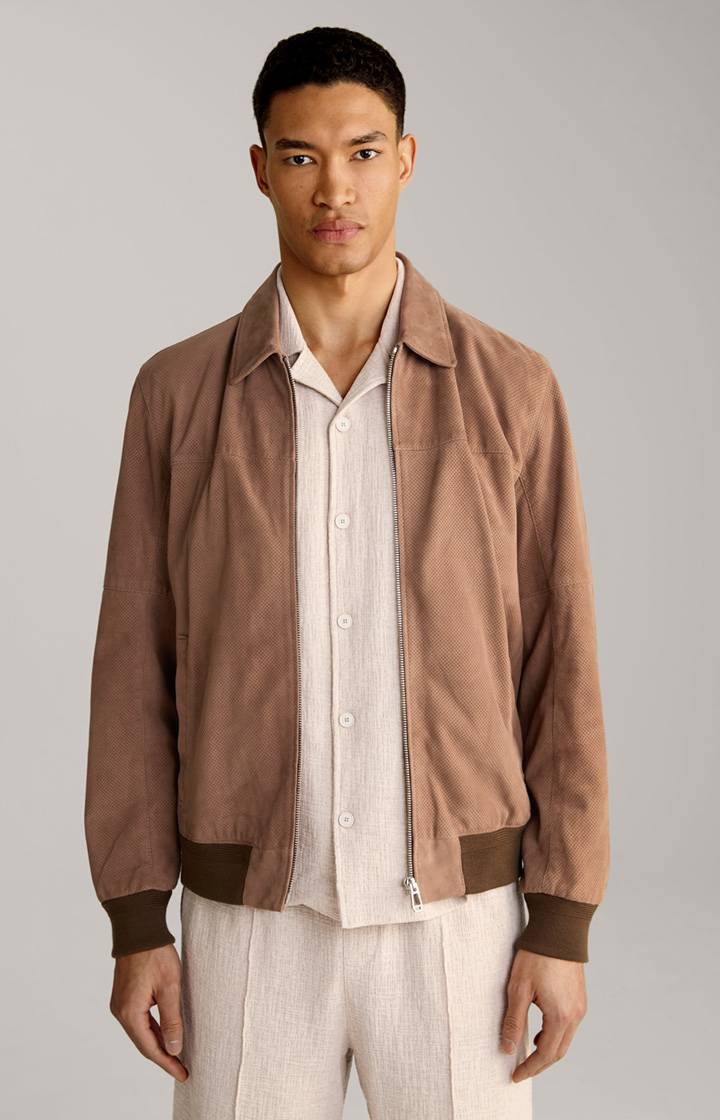 Joop Ziegenvelours-Lederjacke Laup in Hellbraun