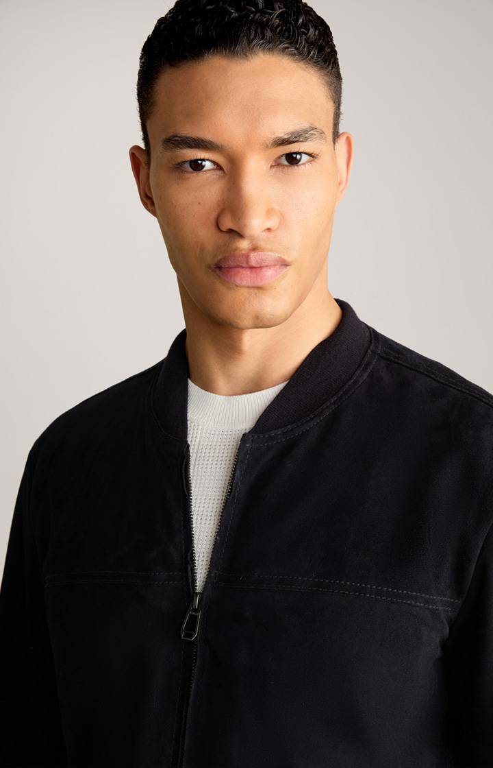 Joop Ziegenvelours-Lederjacke Pios In Navy