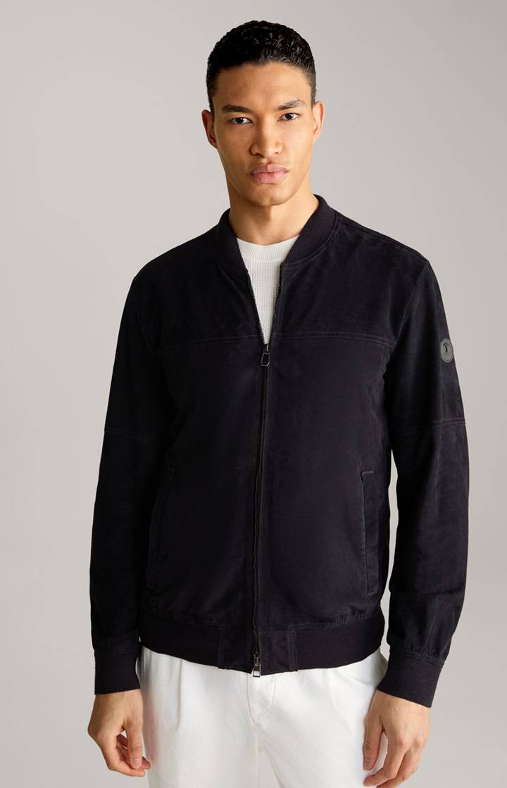 Joop Ziegenvelours-Lederjacke Pios in Navy