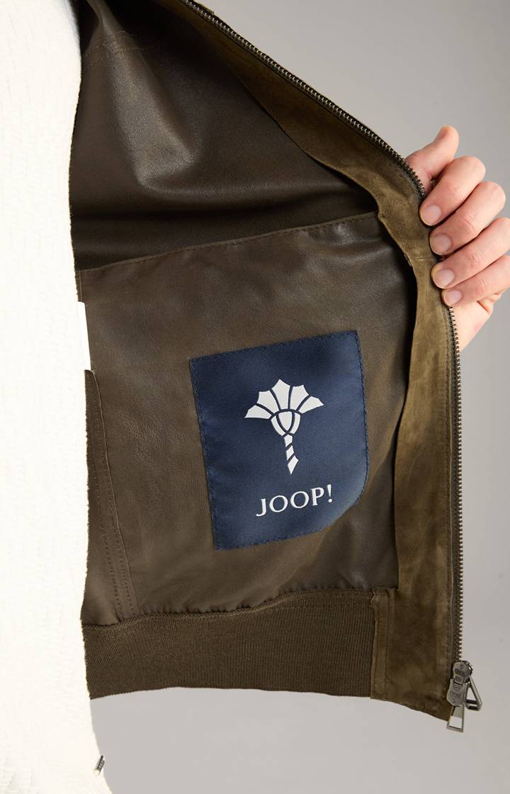 Joop Ziegenvelours-Lederjacke Pios In Oliv