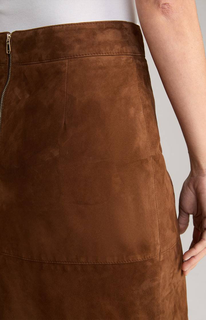 Joop Ziegenvelours-Lederrock In Braun