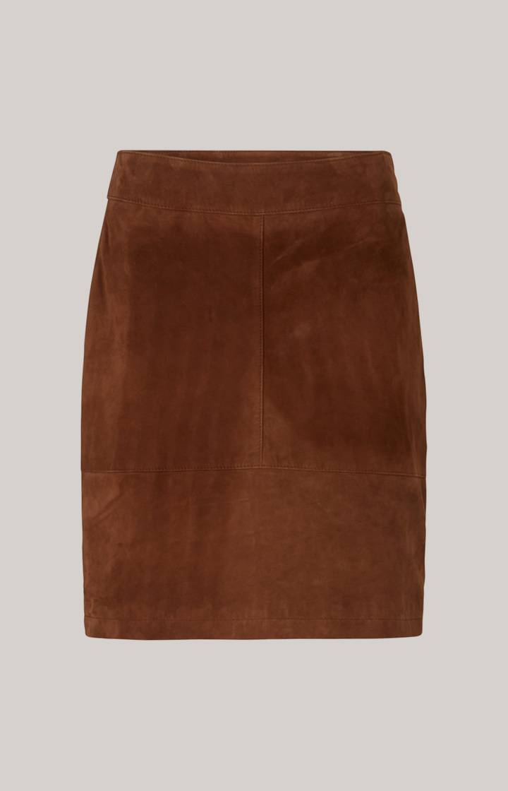 Joop Ziegenvelours-Lederrock In Braun