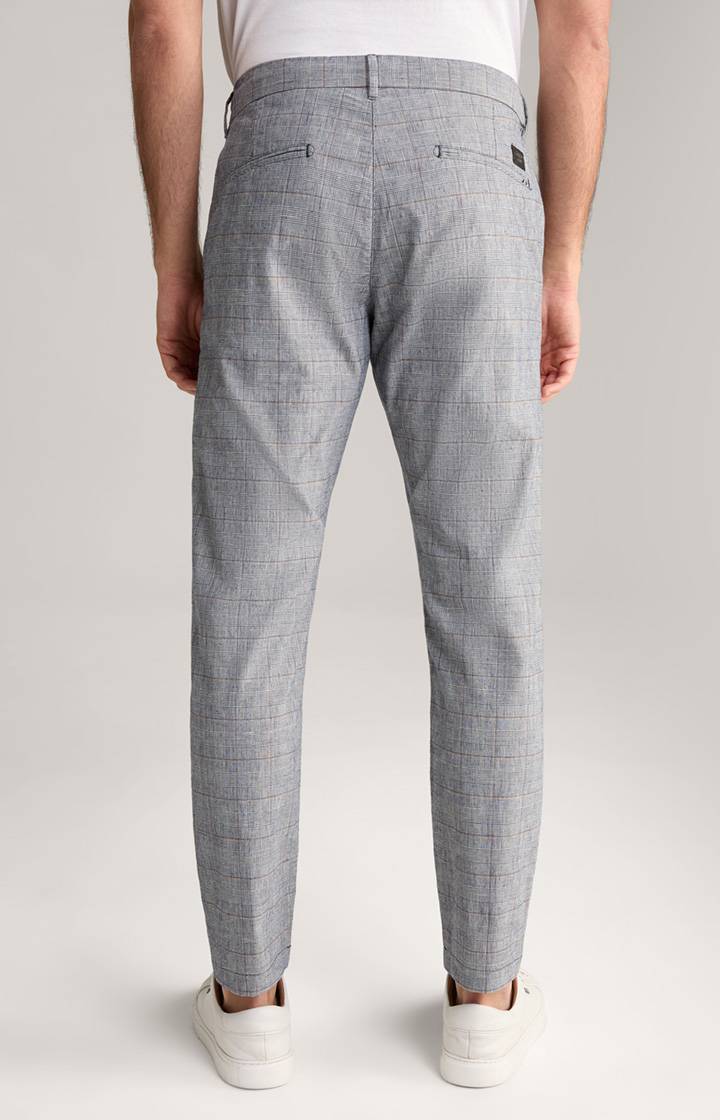 Joop Leinenmix-Chino Maxton In Navy/Offwhite Kariert