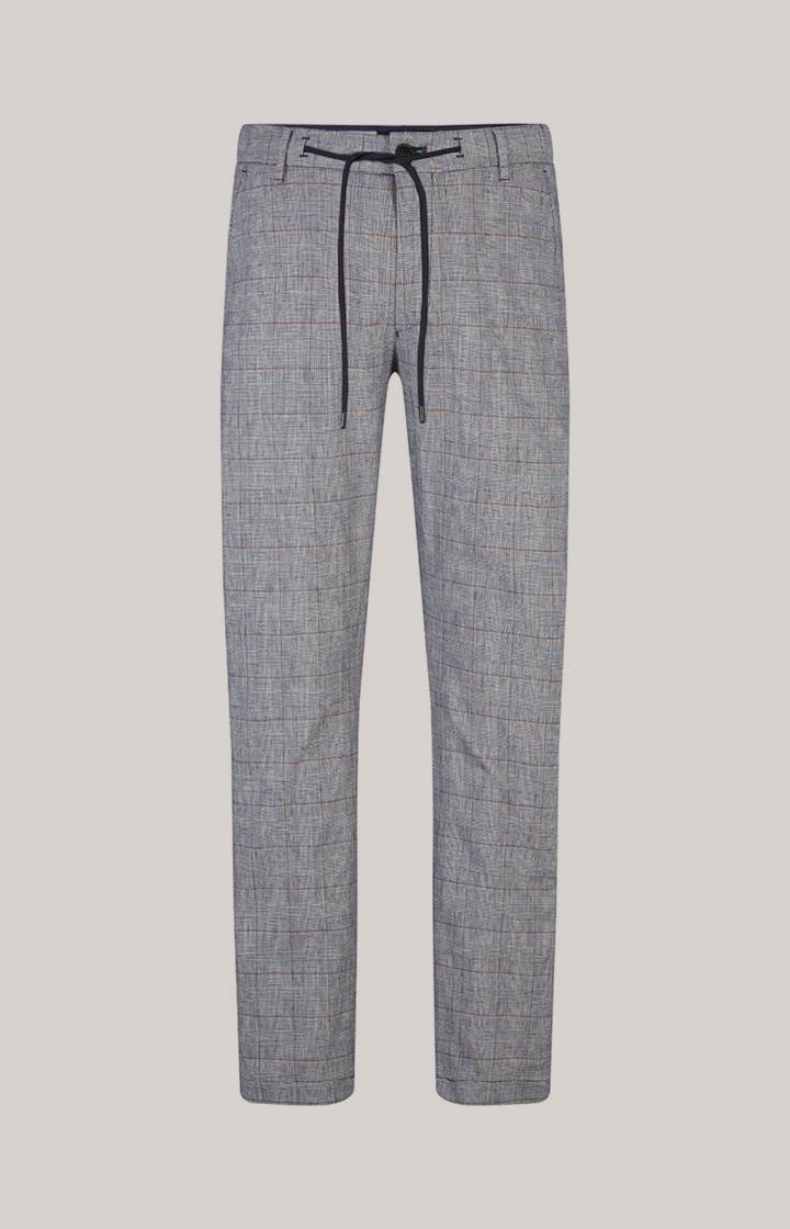 Joop Leinenmix-Chino Maxton In Navy/Offwhite Kariert