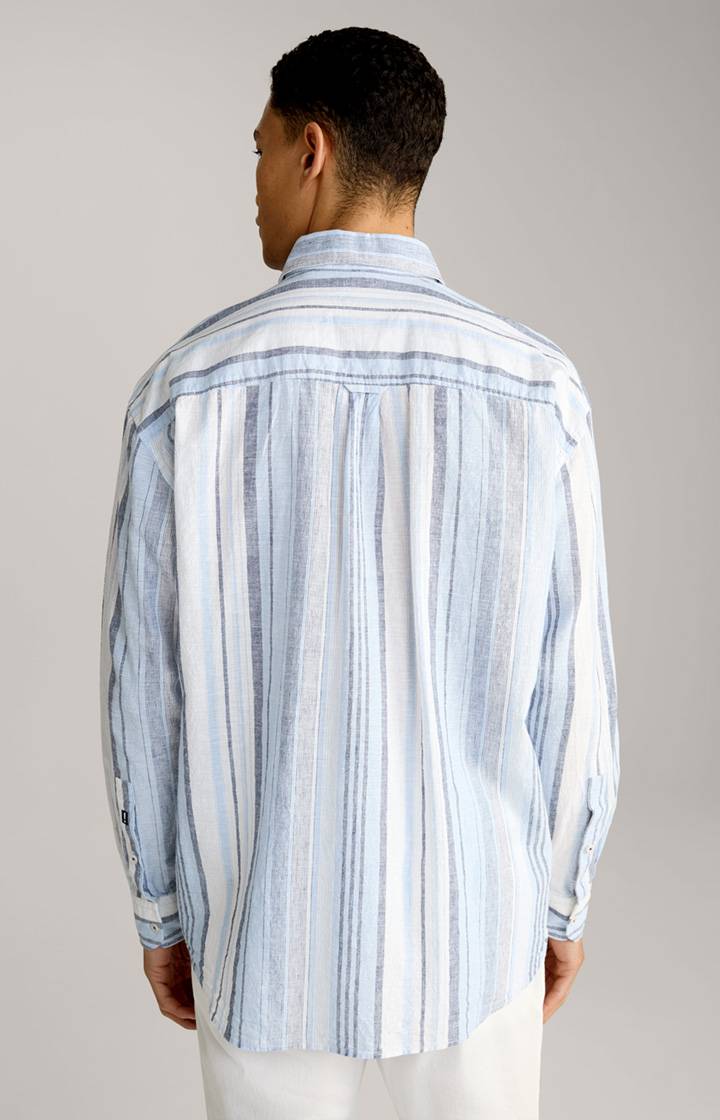 Joop Leinenmix-Hemd Hawes In Hellblau-Weiß Gestreift