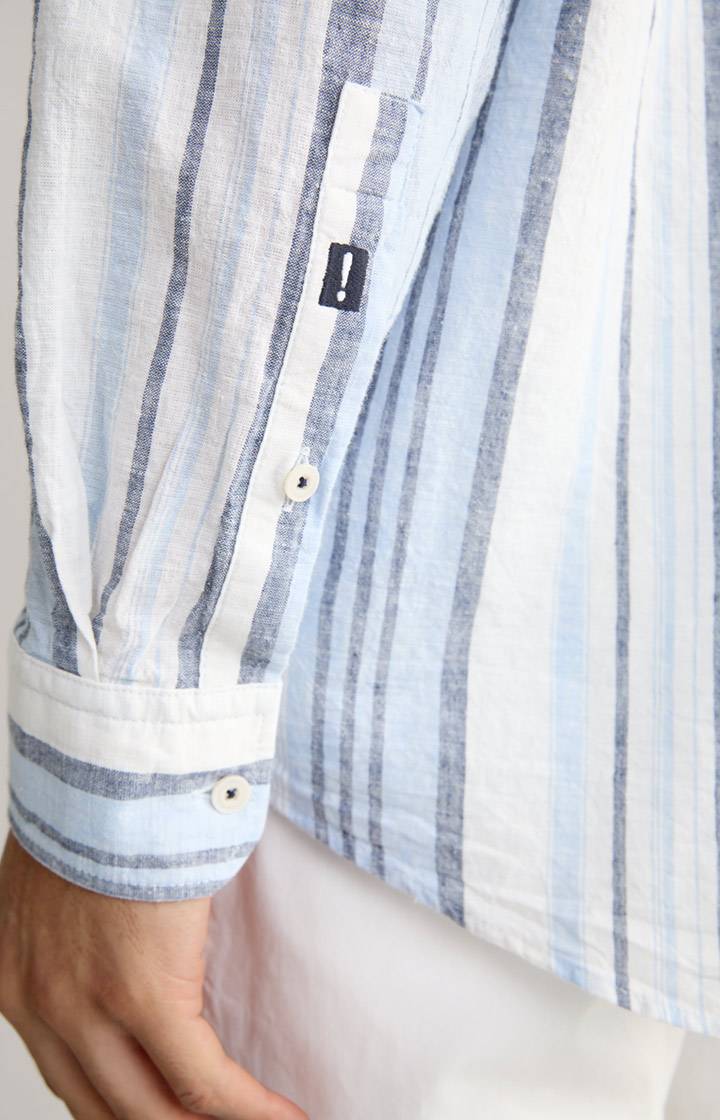 Joop Leinenmix-Hemd Hawes In Hellblau-Weiß Gestreift