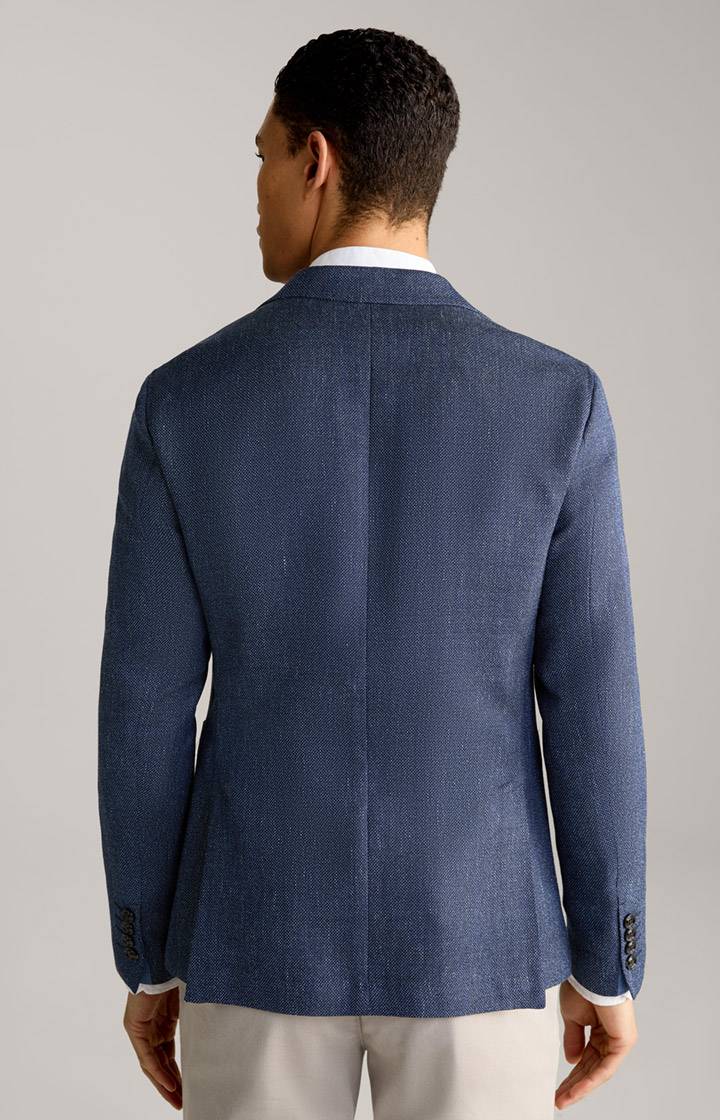 Joop Leinenmix-Sakko Hoverest In Dunkelblau Strukturiert