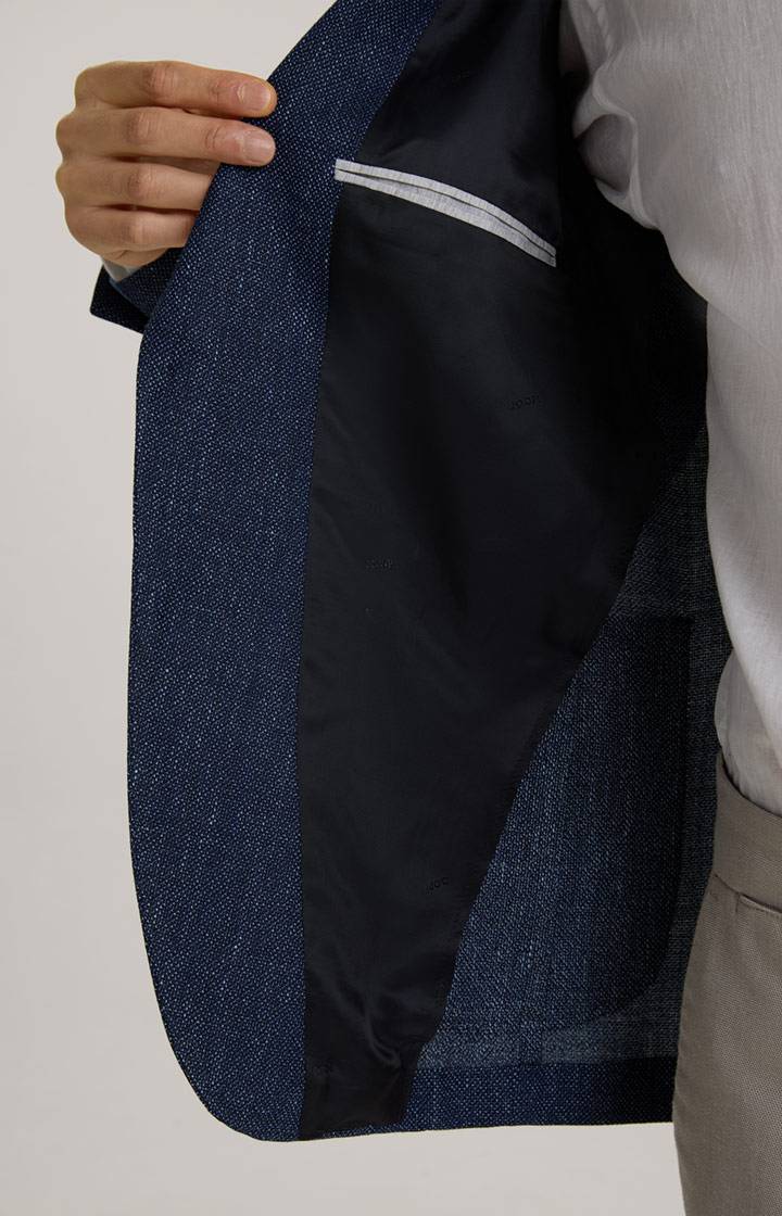 Joop Leinenmix-Sakko Hoverest In Dunkelblau Strukturiert