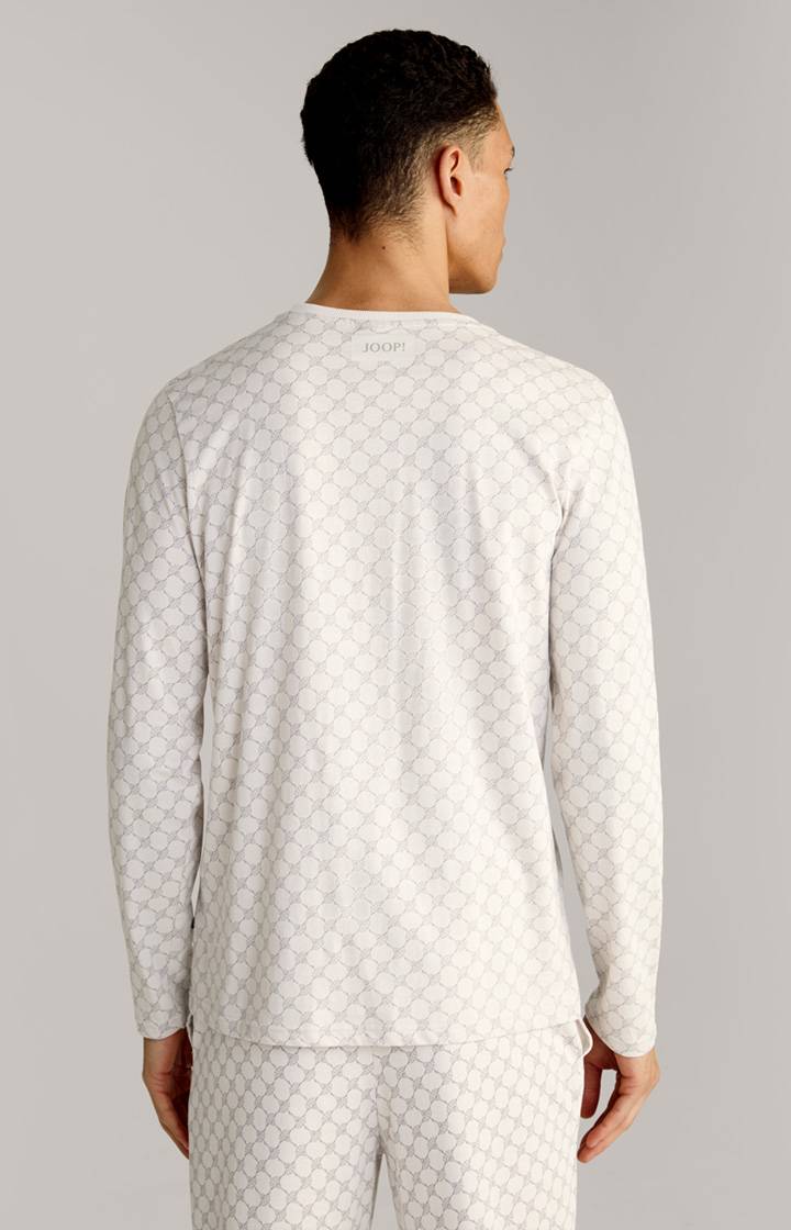 Joop Loungewear Longsleeve In Offwhite/Grau Gemustert