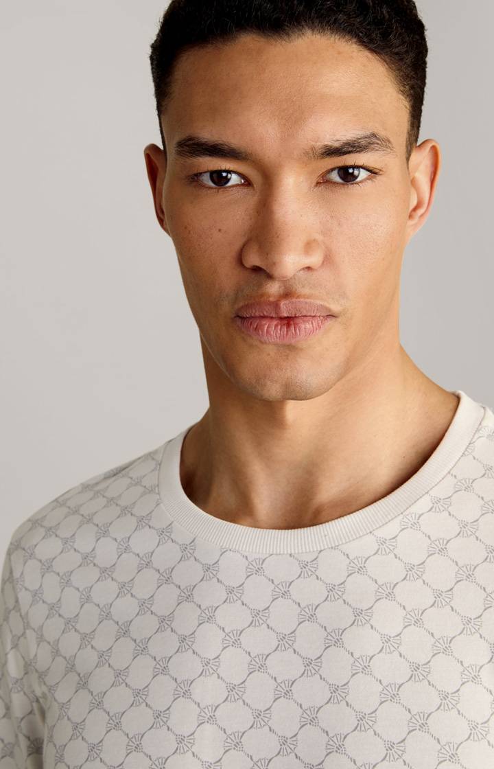 Joop Loungewear Longsleeve In Offwhite/Grau Gemustert