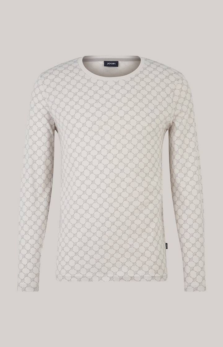 Joop Loungewear Longsleeve In Offwhite/Grau Gemustert