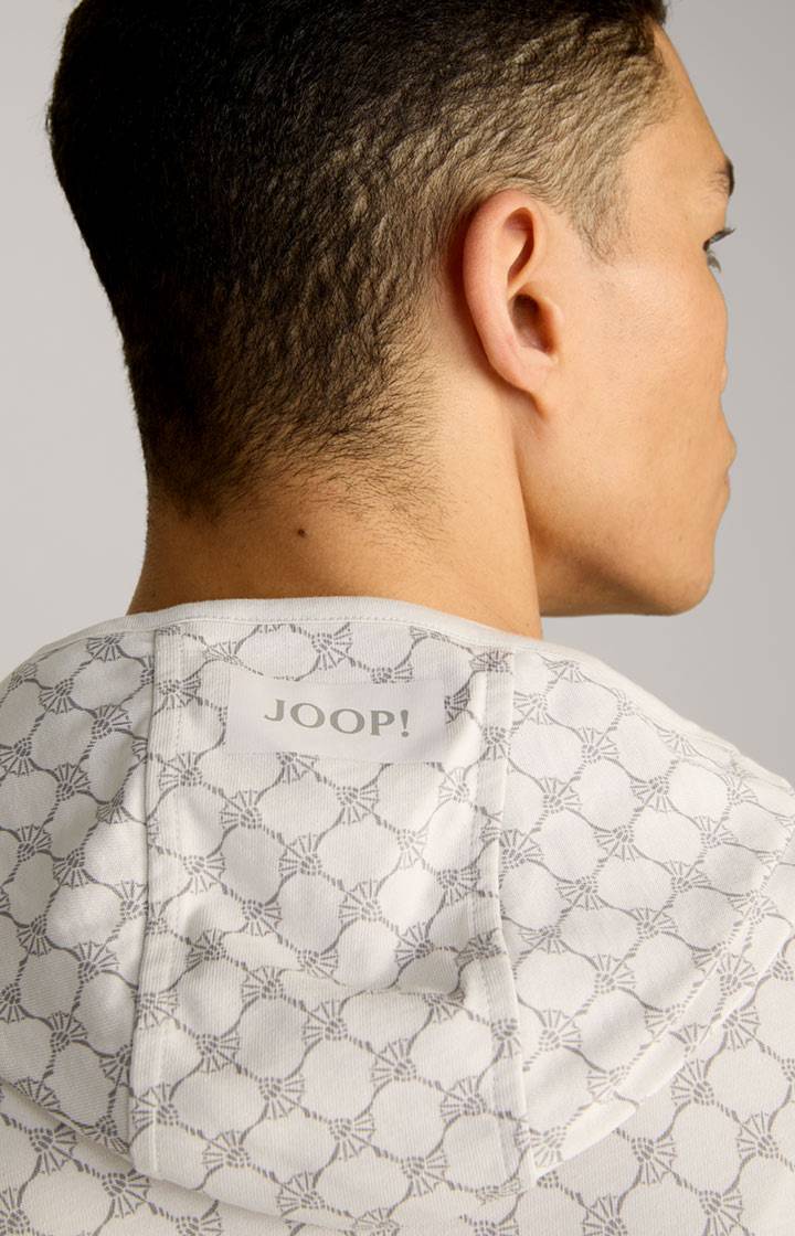 Joop Loungewear Sweatjacke In Offwhite/Grau Gemustert