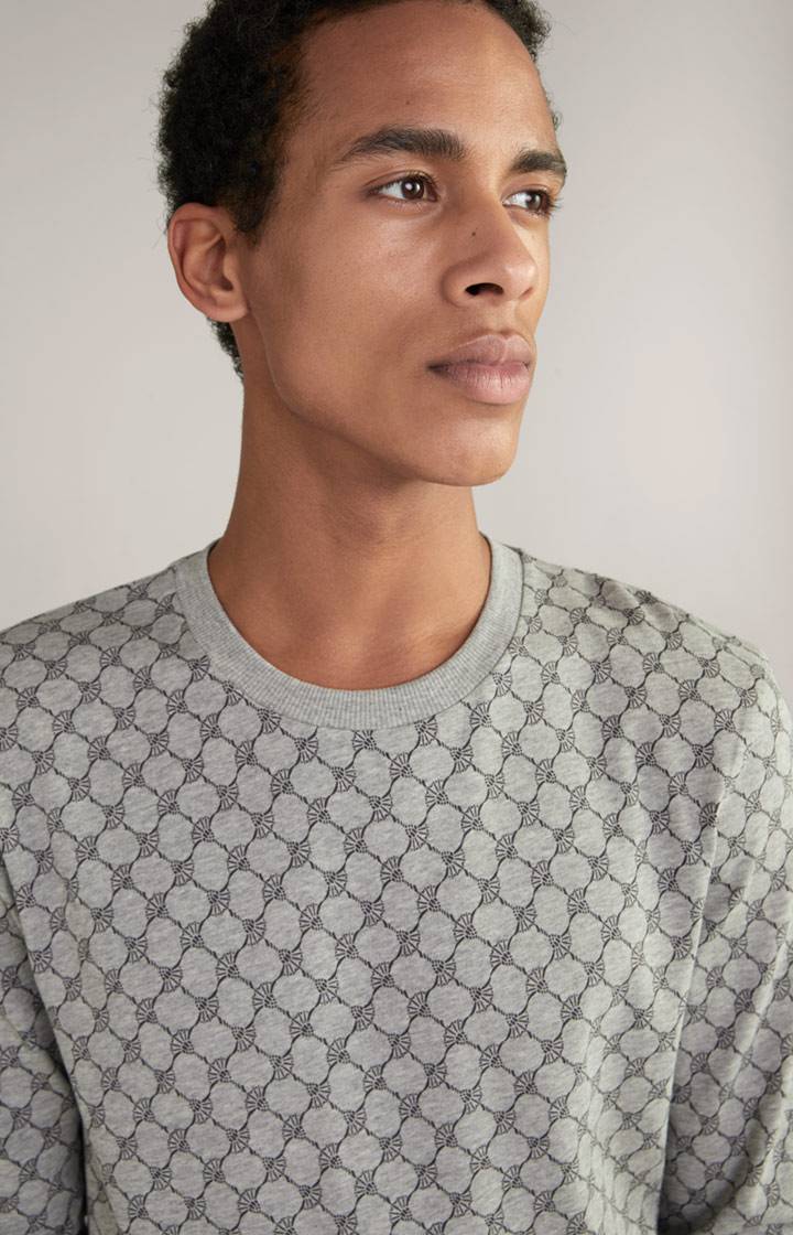 Joop Loungewear Sweatshirt In Hellgrau Melange Gemustert
