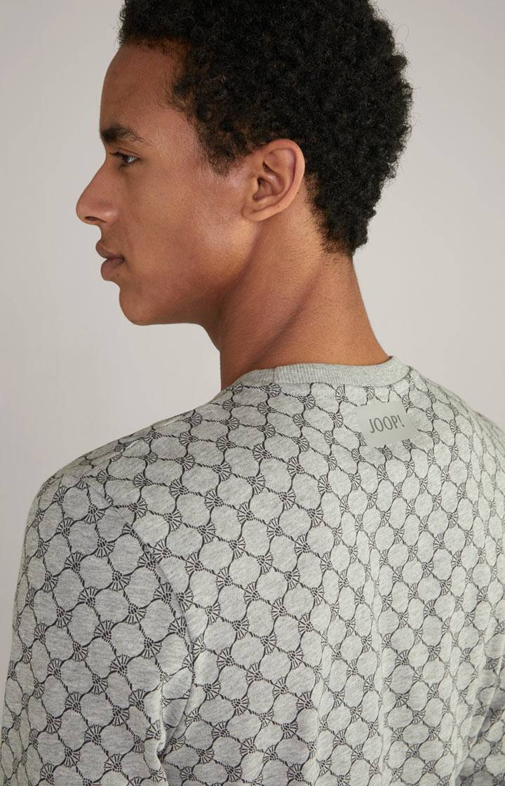 Joop Loungewear Sweatshirt In Hellgrau Melange Gemustert