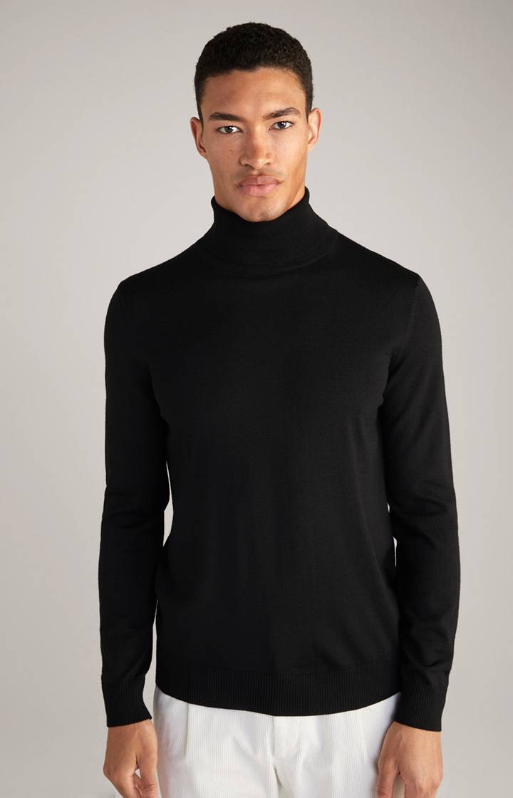 Joop Merinowoll-Rollkragenpullover Donte in Schwarz